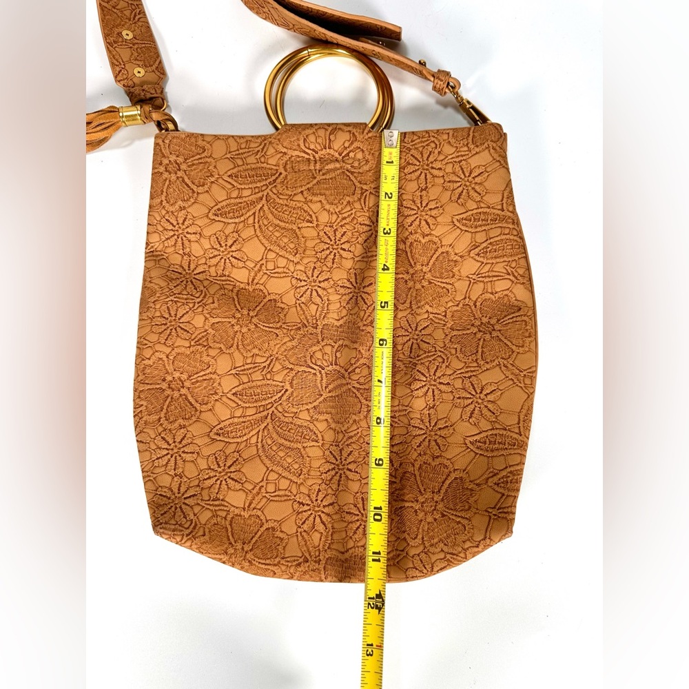 Anthropologie  Elegant  Floral Embossed Tote Bag - Picture 12 of 12